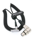Alvin’s Cables XLR 4pin to Right Angle 0B 2pin Power Spring Cable for ARRI Alexa Camera Monitor