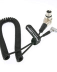 Alvin’s Cables XLR 4pin to Right Angle 0B 2pin Power Spring Cable for ARRI Alexa Camera Monitor
