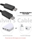 Alvin’s Cables DR E6 DC Coupler Dummy Battery to Dual USB Power Adapter Cable LP E6 Replacement for Canon EOS 5DS R 5D Mark II 5D Mark III 5D Mark Ⅳ 6D 60D 60Da 7D Mark II 70D 80D Fully Decoded