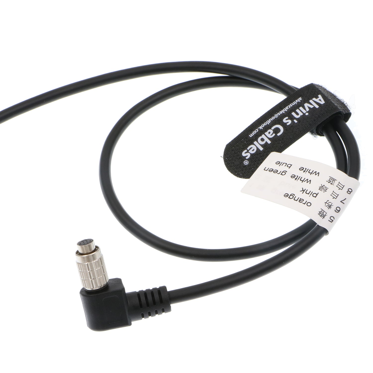 Alvin’s Cables 8 Pin Hirose HR25-7TP-8S(72) Shielded Cable for IDS Camera 8 Pin Right Angle Female to Open End Industrial Camera High Flex Cord 1M