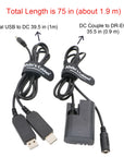 Alvin’s Cables DR E6 DC Coupler Dummy Battery to Dual USB Power Adapter Cable LP E6 Replacement for Canon EOS 5DS R 5D Mark II 5D Mark III 5D Mark Ⅳ 6D 60D 60Da 7D Mark II 70D 80D Fully Decoded
