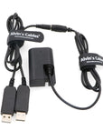 Alvin’s Cables DR E6 DC Coupler Dummy Battery to Dual USB Power Adapter Cable LP E6 Replacement for Canon EOS 5DS R 5D Mark II 5D Mark III 5D Mark Ⅳ 6D 60D 60Da 7D Mark II 70D 80D Fully Decoded