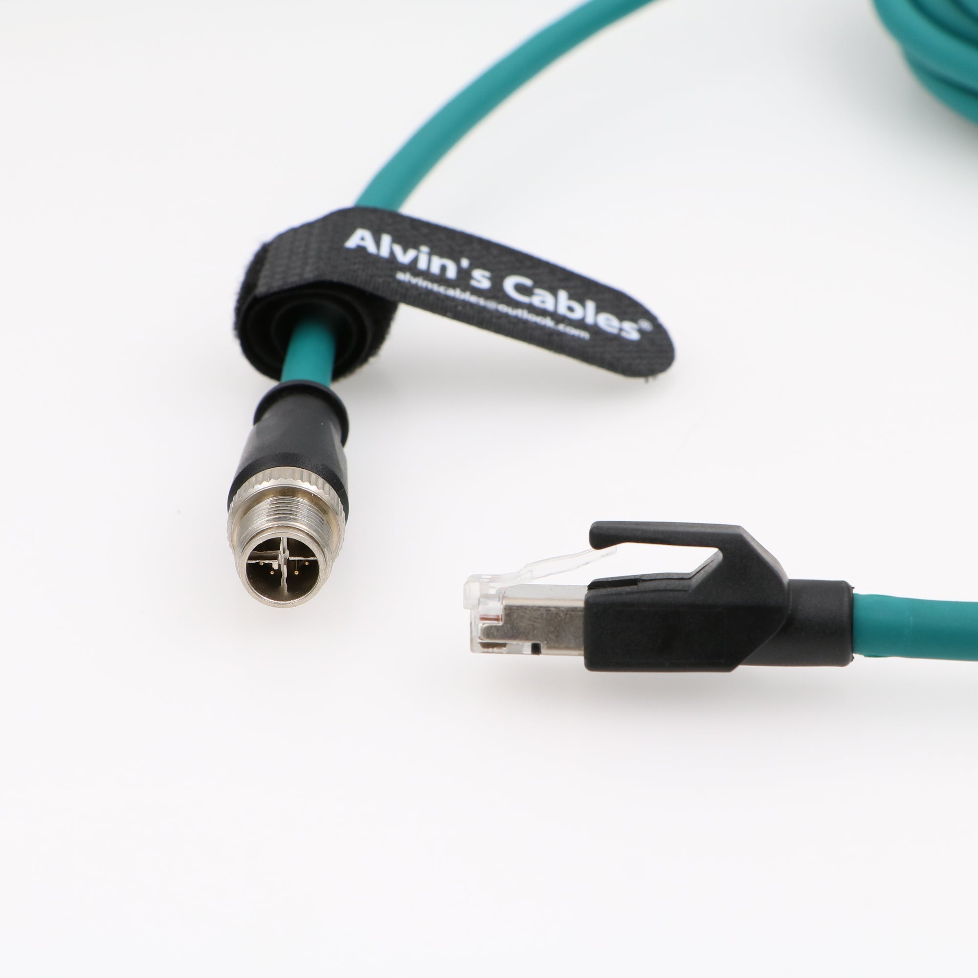Alvin’s Cables M12 8 Pole X-Code Male to RJ45 Cat6a Ethernet Shielded Cable for Cognex Industrial Camera