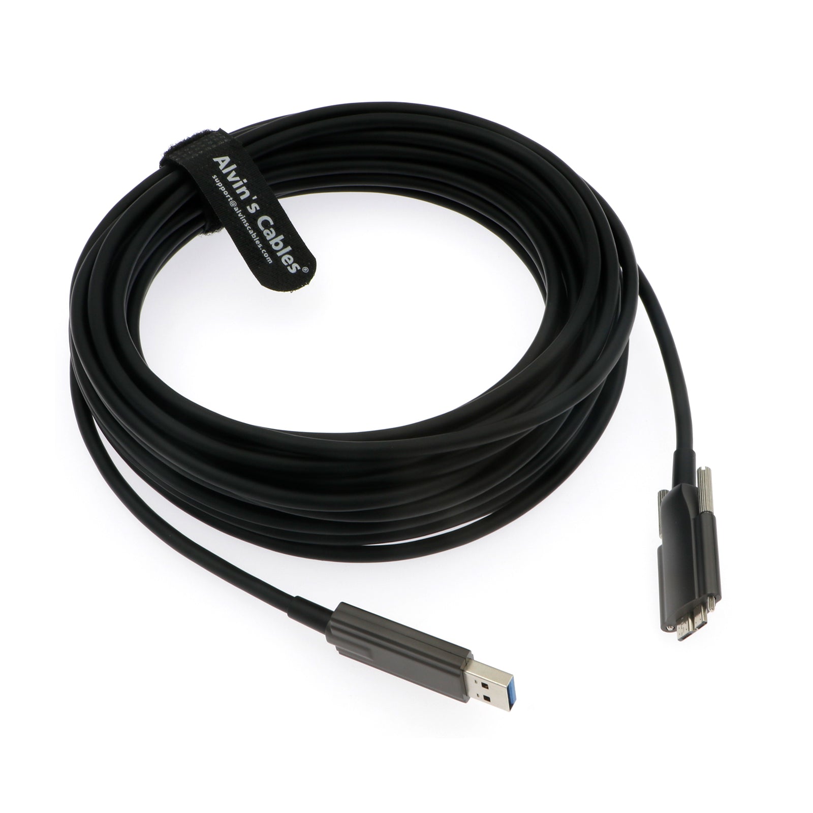 Alvin’s Cables USB 3.0 to Micro-B Fiber-Optics Data-Cable for Basler ACE Camera Micro-B Locking-Screws to Type-A Shielded-Cable for Industrial Camera 10M|32.8ft