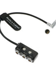 Alvin's Cables 1 to 3 Power Splitter Box Rotatable Right Angle 2 Pin Male to 3×2 Pin Female Splitter Cable for ARRI RED Cameras Teradek with Adjustable Screw