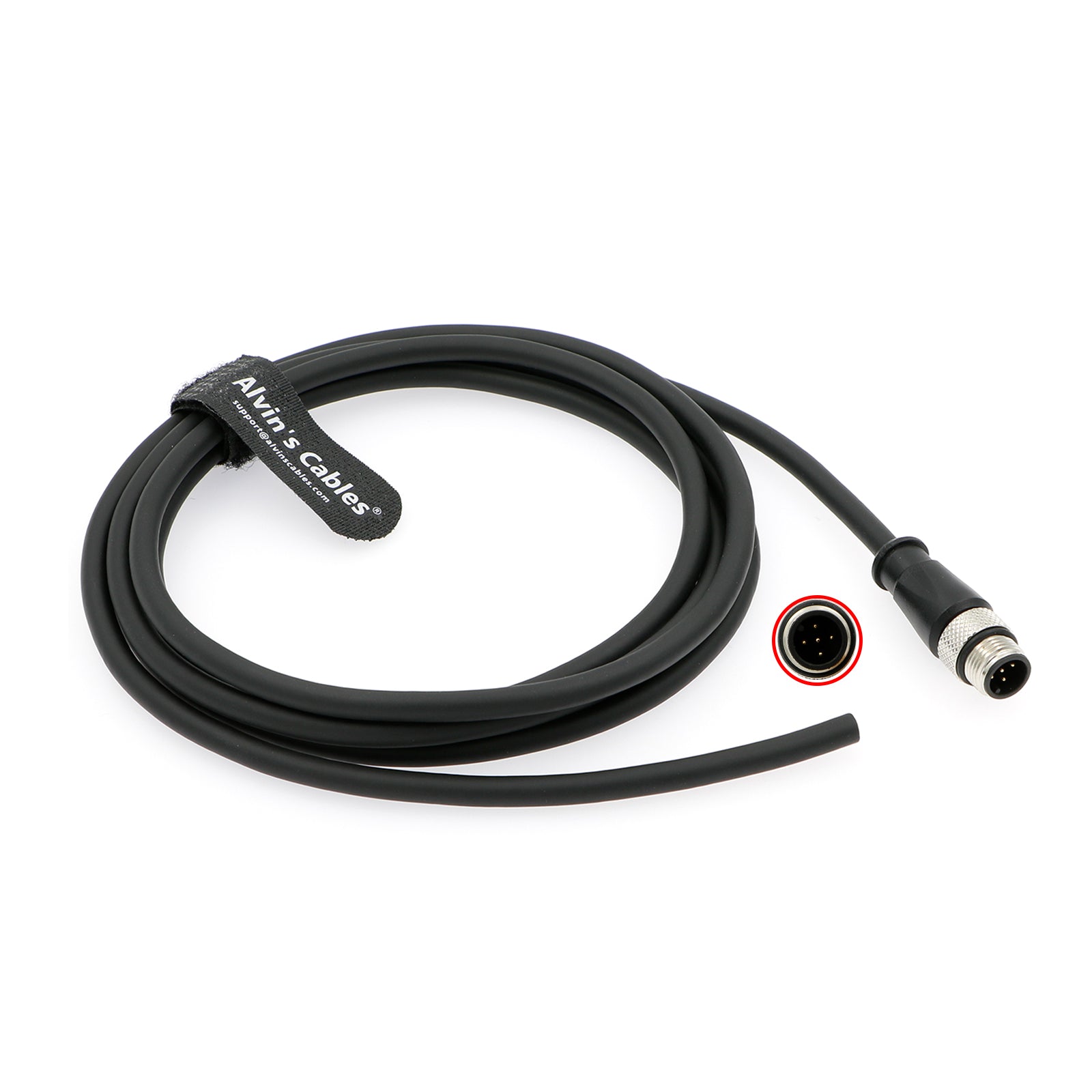 M12 Industrial Cable M12 A Code 5 Pin Male Aviation Connector Electrical Shielded Cable for Industrial cameras Sensor Network Alvin’s Cables