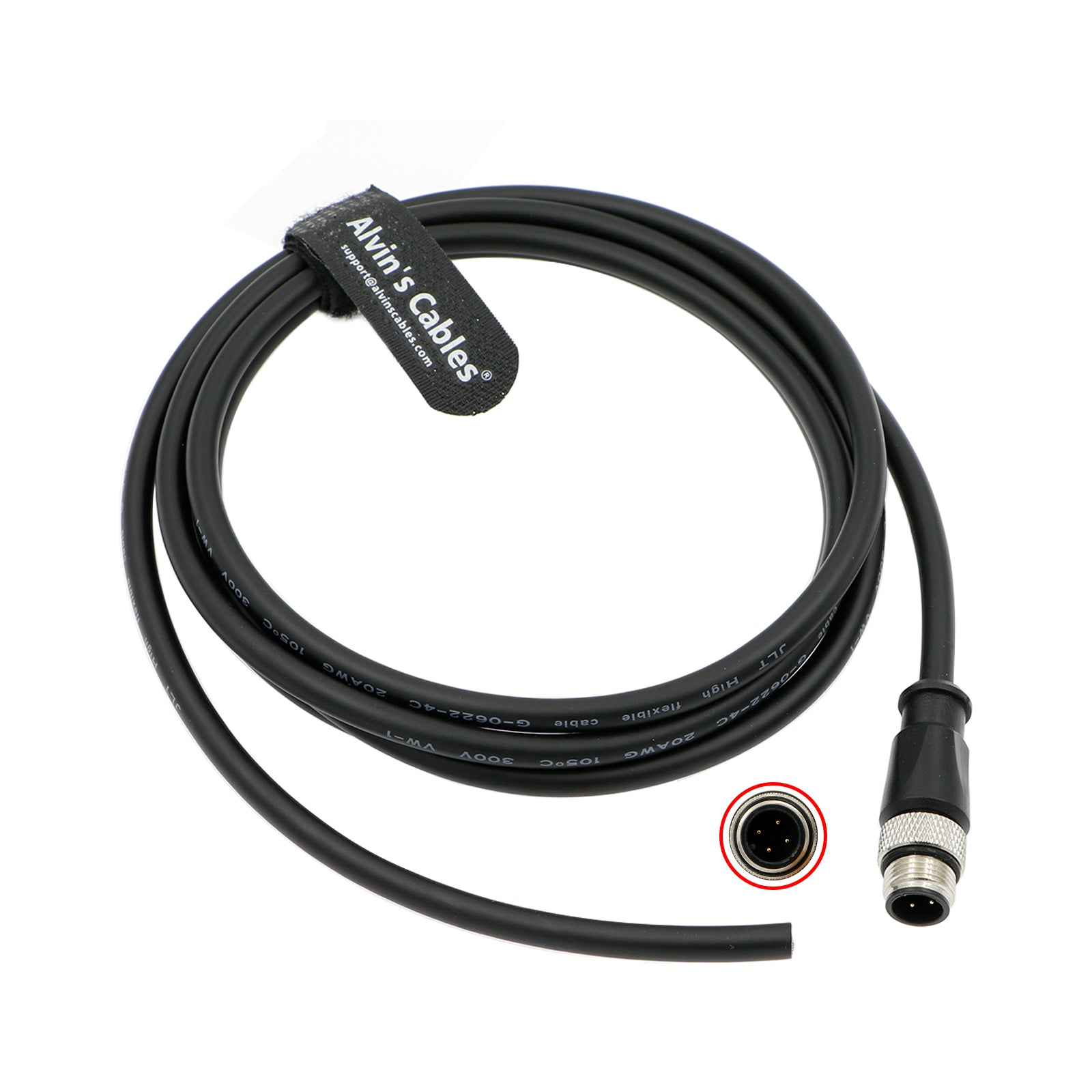 Alvin's Cables M12 Sensor Cable M12 A Code 4 Pin Male Aviation Connector Electrical Shielded Cable for Industrial Sensor Camera 6.5Ft|2M