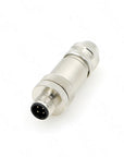 Alvin's Cables M12 4-Pin D-Coded Male RJ45 Crimp Connector Metal Signal-Shielding PG9 Plug for Ethernet Cable One Set