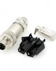 Alvin's Cables M12 4-Pin D-Coded Male RJ45 Crimp Connector Metal Signal-Shielding PG9 Plug for Ethernet Cable One Set