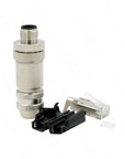 Alvin's Cables M12 4-Pin D-Coded Male RJ45 Crimp Connector Metal Signal-Shielding PG9 Plug for Ethernet Cable One Set