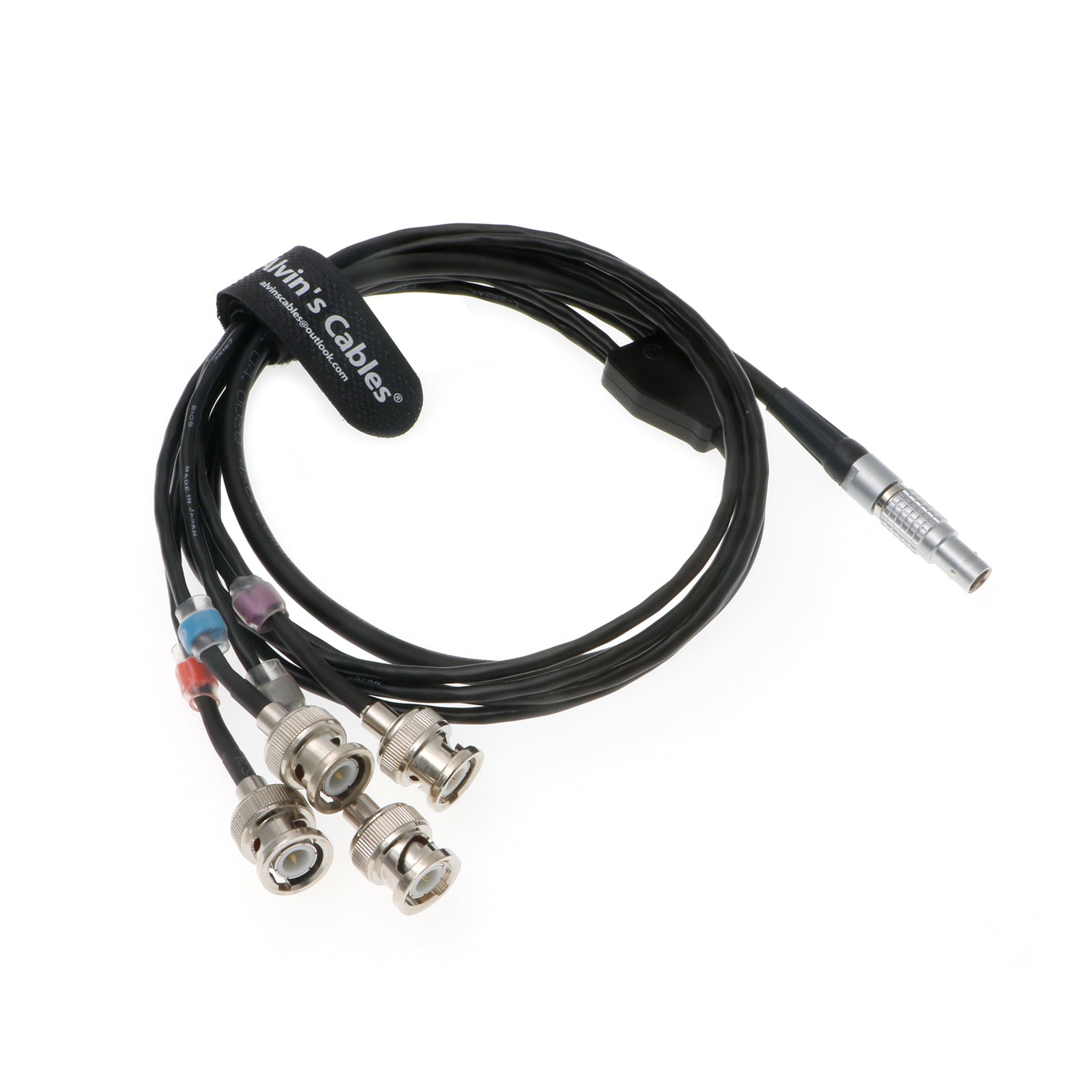 Sync Cable for RED Komodo Straight 9 Pin Male to 4 Ports BNC for Timecode in| Timecode Out| Genlock| GPI