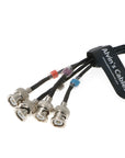 Sync Cable for RED Komodo Straight 9 Pin Male to 4 Ports BNC for Timecode in| Timecode Out| Genlock| GPI