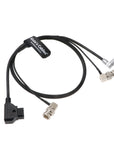 Combination Power-Cable for Zacuto-Gratical-Eye-Viewfinder|Teradek Rotatable Right-Angle 2-Pin-Male to D-Tap + Right Angle BNC to BNC Flexible HD SDI Cable for BMCC-Video-Camera Braided