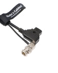 Combination Power-Cable for Zacuto-Gratical-Eye-Viewfinder|Teradek Rotatable Right-Angle 2-Pin-Male to D-Tap + Right Angle BNC to BNC Flexible HD SDI Cable for BMCC-Video-Camera Braided