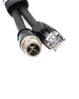 Alvin’s Cables M12 8 Position X Code to RJ45 CCB-84901-2001-03 Ethernet Cable for Cognex in Sight 8200 8400 Series P67 Waterproof Black