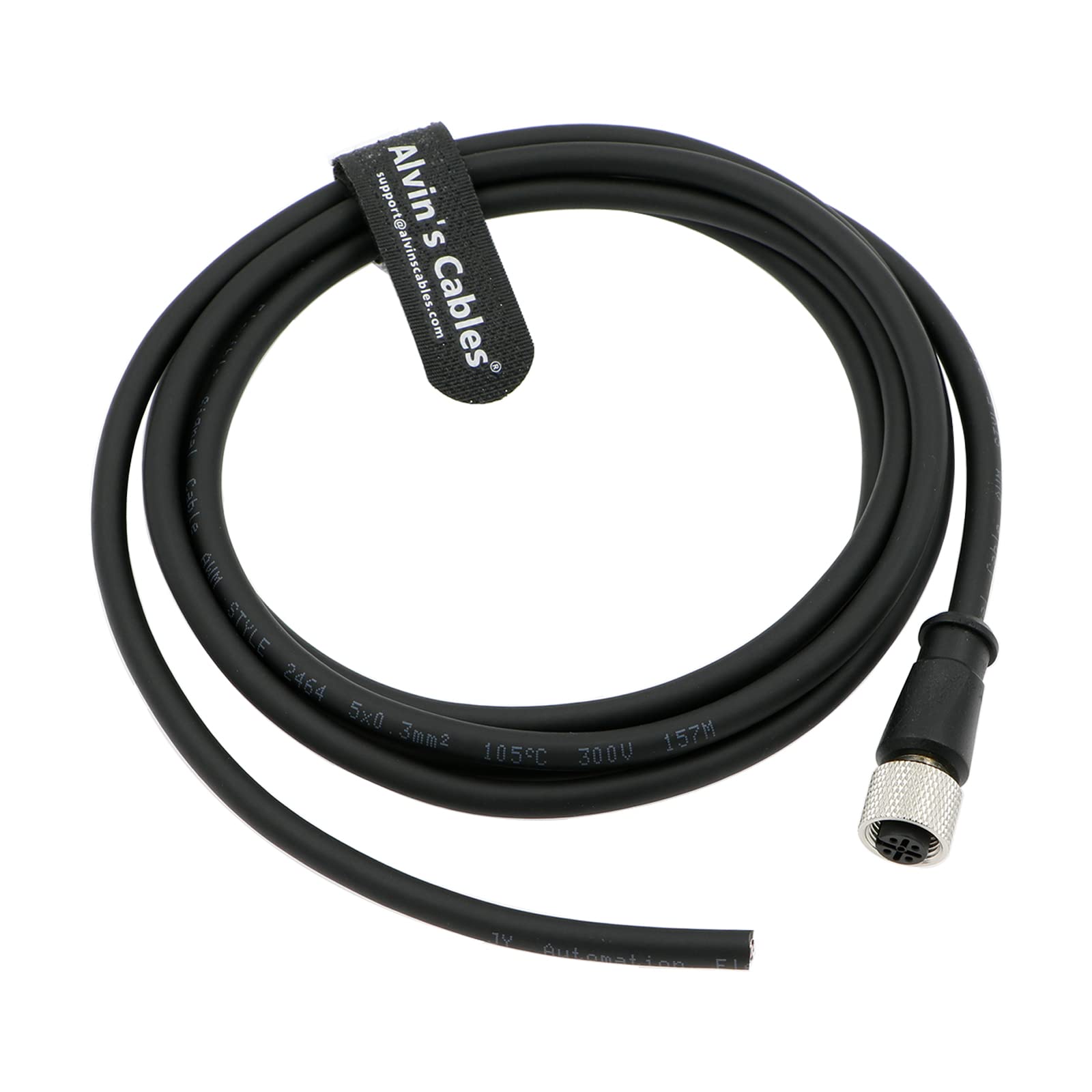 M12 A Code 5 Pin Female Aviation Socket Sensor Shielded Cable for Industrial Camera Sensor Devices Network Alvin’s Cables 2M|6.5Ft