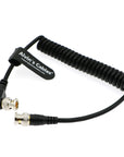 Alvin's Cables 3G HD SDI 75 Ohm BNC Male to BNC Male Coaxial Cable Coiled Cable for Blackmagic BMPCC Video Camera Straight to Right Angle