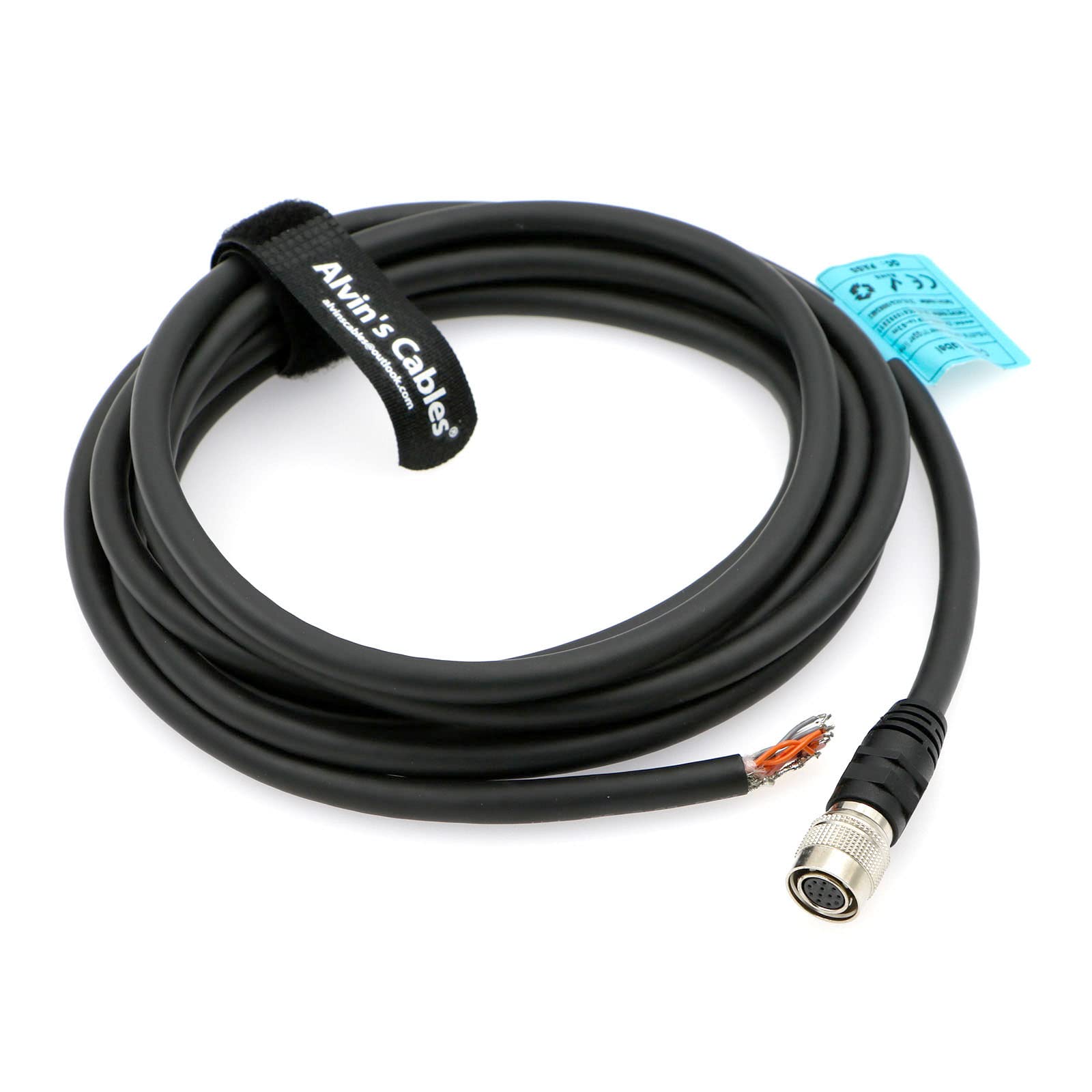 Alvin's Cables Hirose 12 Pin Female HR10A-10P-12S to Open End Shielded I/O Shielded Cable for Sony CCD| Basler Gige| AVT GIGE Industrial Camera 3M| 9.84ft