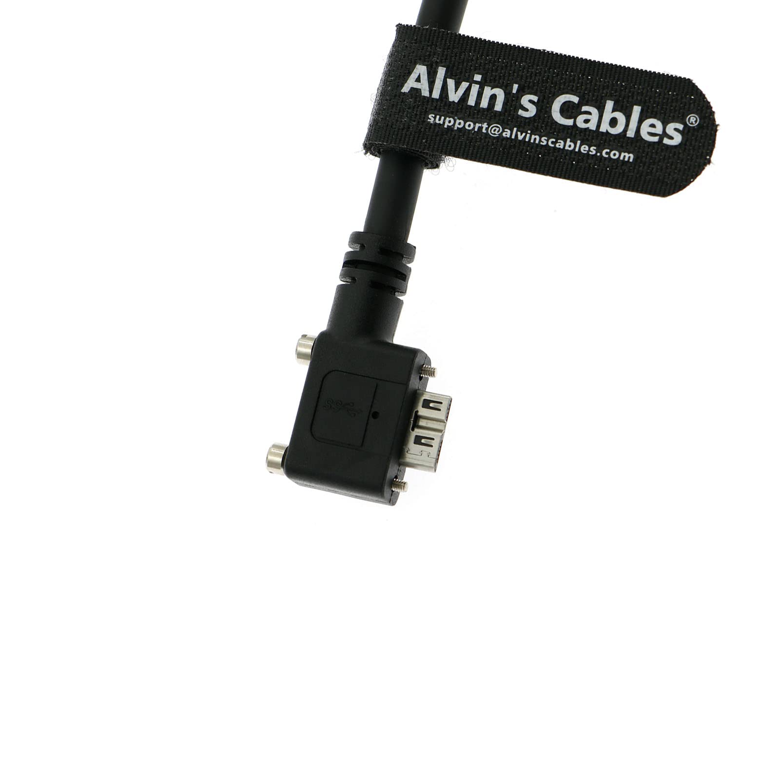 Alvin's Cables USB 3.0 Data-Cable USB-A to Micro-B Right Angle with Dual Locking-Screws High-Flex Cable Shielded-Cable for Industrial Camera Vision Camera 1.5M|4.9ft