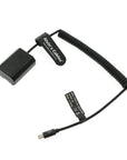 Alvin's Cables USB-C Type-C PD to NP-FZ100 Dummy Battery Coiled Power Cable for Sony Alpha A7 III, A7S III, A7R III, A7R IV, A9, A9II, A9R, A9S, A6600, A7C, A1 Camera