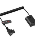 Alvin's Cables NP FZ100 Dummy Battery to D tap Coiled Power Cable for Sony FX3/ FX30, A7III A7RIII A7SIII A9 Camera