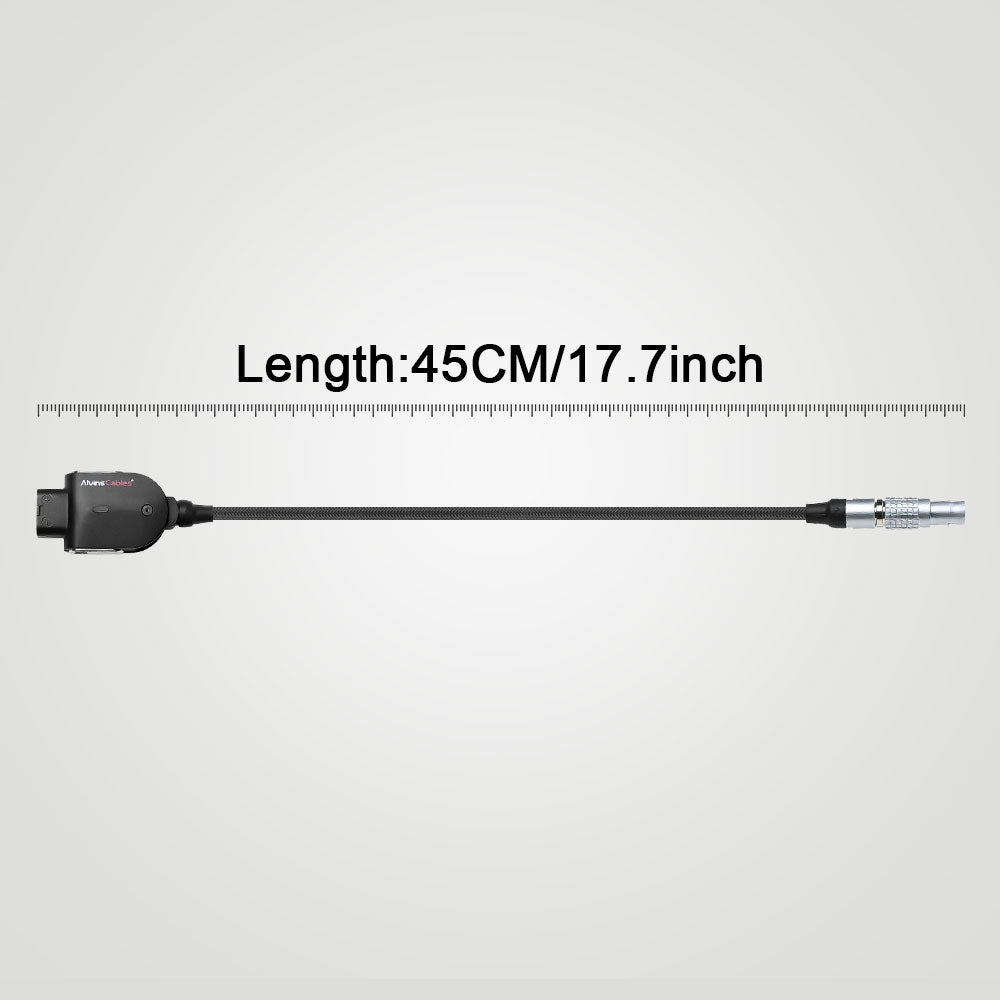 Alvin&#39;s Cables Smart D-tap to 2 Pin Male Braided Power Cable for Teradek|SmallHD|Z-CAM|Blackmagic Pyxis, 45cm|18inches, Flexible Braided