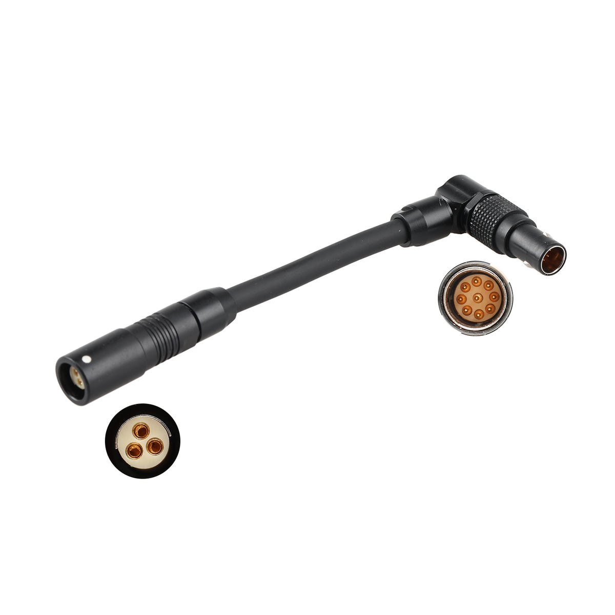 Alvin's Cables Run Stop RS Cable for Pixboom Spark, Fischer 3-Pin Female to 0B 9-Pin Male Rotatable Right-Angle 10cm