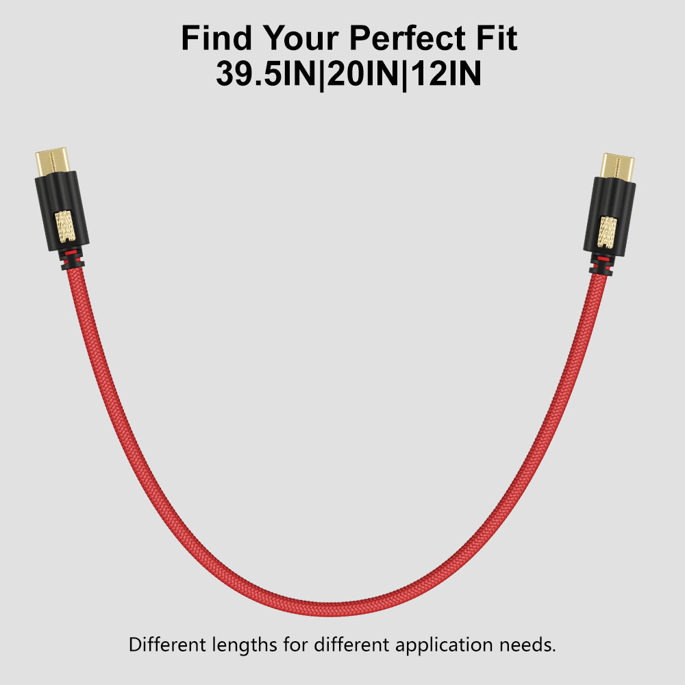 Alvin's Cables Ultra-Flexible Locking USB-C to USB-C Data-Transfer Cable for Blackmagic Pyxis Monitor, URSA Cine EVF, USB-C 3.2 10Gbps High-Speed Cable for Blackmagic Micro Studio Camera 4K G2, Red