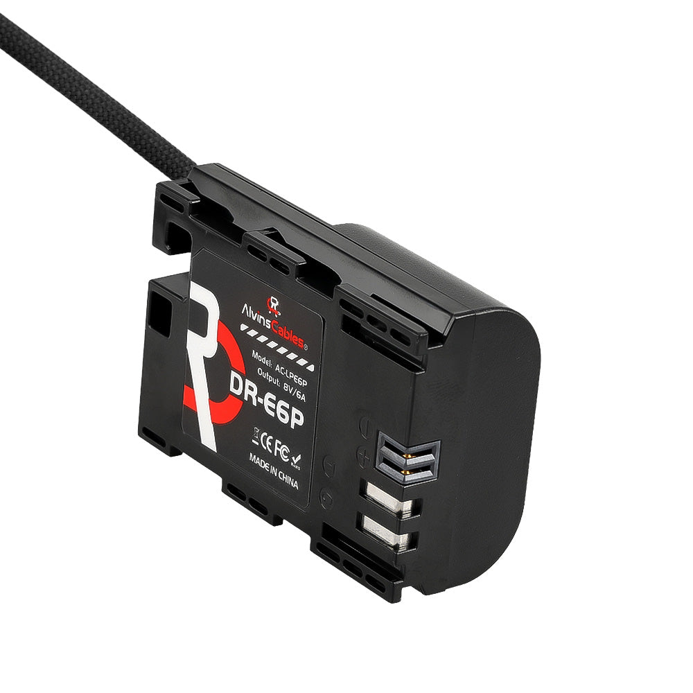 Alvin's Cables LP-E6P Dummy Battery to D-Tap Braided Power Cable, 60CM