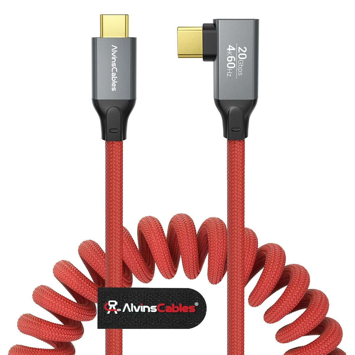 Alvin's Cables Coiled USB-C Cable, 20Gbps Data Transfer, 240W, 4K@60Hz