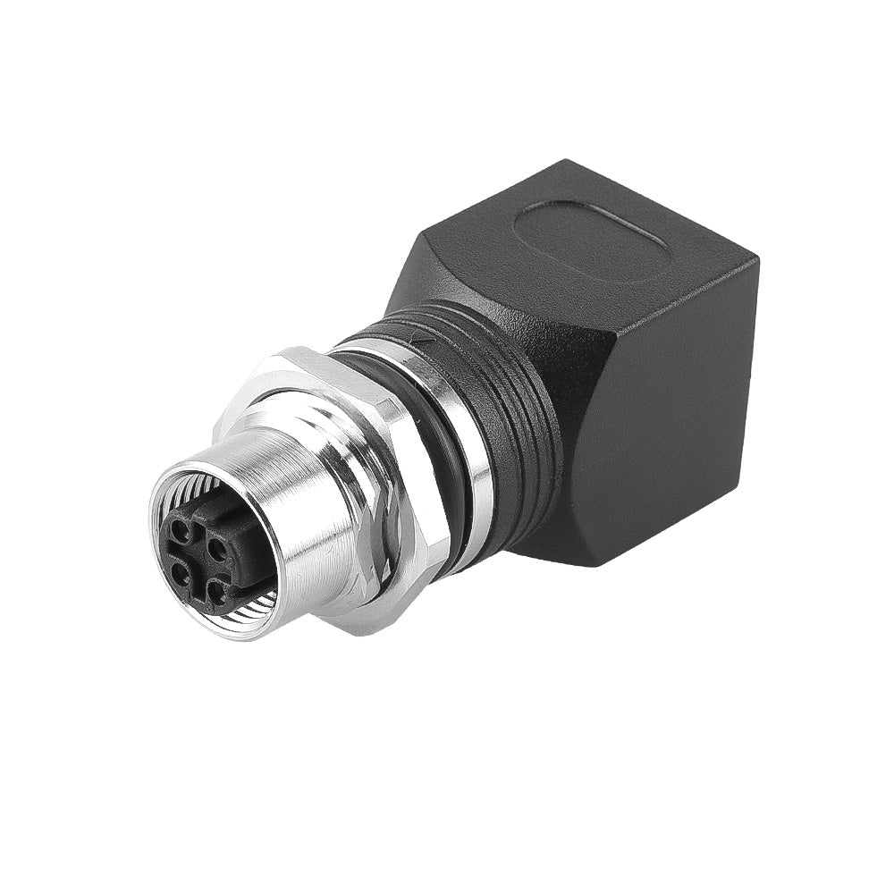 Alvin's Cables M12 D-Code 4-Pin to RJ45 Adapter Cat6a IP68 Waterproof Shielded, M12 Female to RJ45 Female Industrial Ethernet Connector for Cognex Keyence Omron Siemens Sick Baumer Datalogic