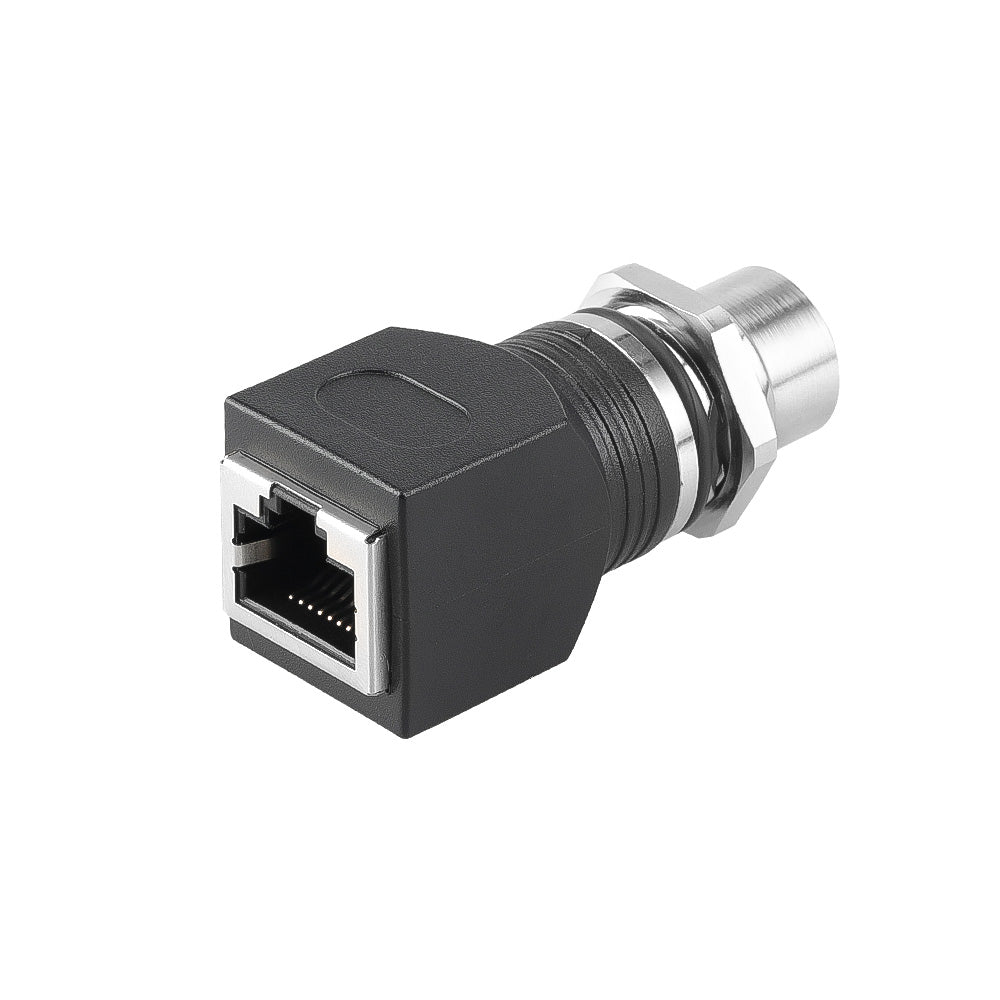Alvin's Cables M12 D-Code 4-Pin to RJ45 Adapter Cat6a IP68 Waterproof Shielded, M12 Female to RJ45 Female Industrial Ethernet Connector for Cognex Keyence Omron Siemens Sick Baumer Datalogic