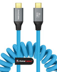 Alvin's Cables Coiled USB-C Cable, 20Gbps Data Transfer, 240W, 4K@60Hz