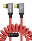 Coiled USB-C Cable, Braided USB-C to USB-C Cable, 40Gbps, 240W PD 3.1 Charging, 8K@60Hz Video, USB4.0 Type C for Thunderbolt 4/3, BMPCC, Canon R5/R6, Sony FX3/A7C, Mac, iPhone, USB-IF Certified