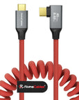 Coiled USB-C Cable, Braided USB-C to USB-C Cable, 40Gbps, 240W PD 3.1 Charging, 8K@60Hz Video, USB4.0 Type C for Thunderbolt 4/3, BMPCC, Canon R5/R6, Sony FX3/A7C, Mac, iPhone, USB-IF Certified