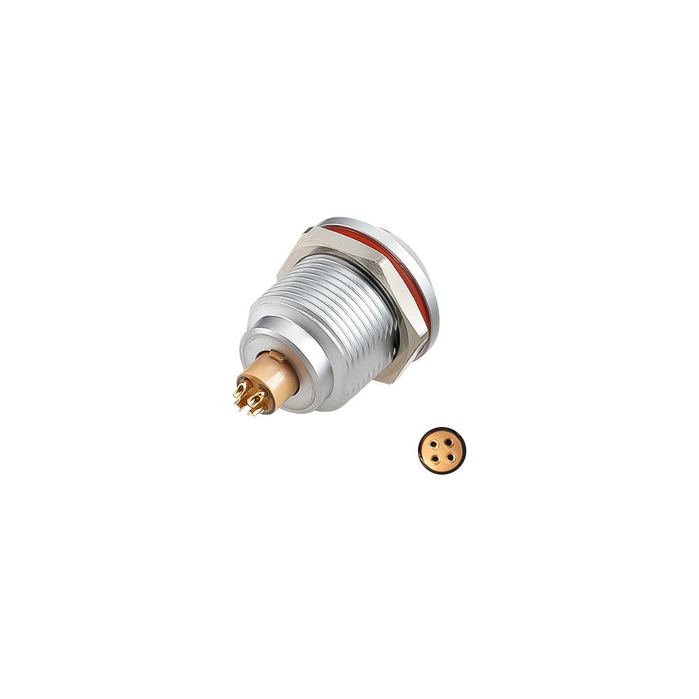 Alvins 1K Series 4 Pin Circular Push-Pull Connector, EMI Shielded, Industrial Connector System for Camera, Broadcast &amp; Test Equipment, 2pcs