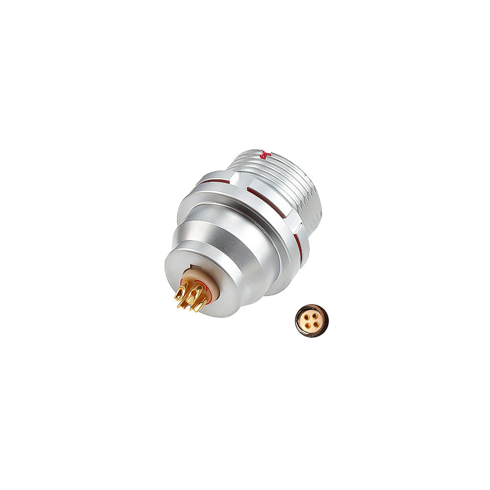 Alvins 1K Series 4 Pin Circular Push-Pull Connector, EMI Shielded, Industrial Connector System for Camera, Broadcast &amp; Test Equipment, 2pcs