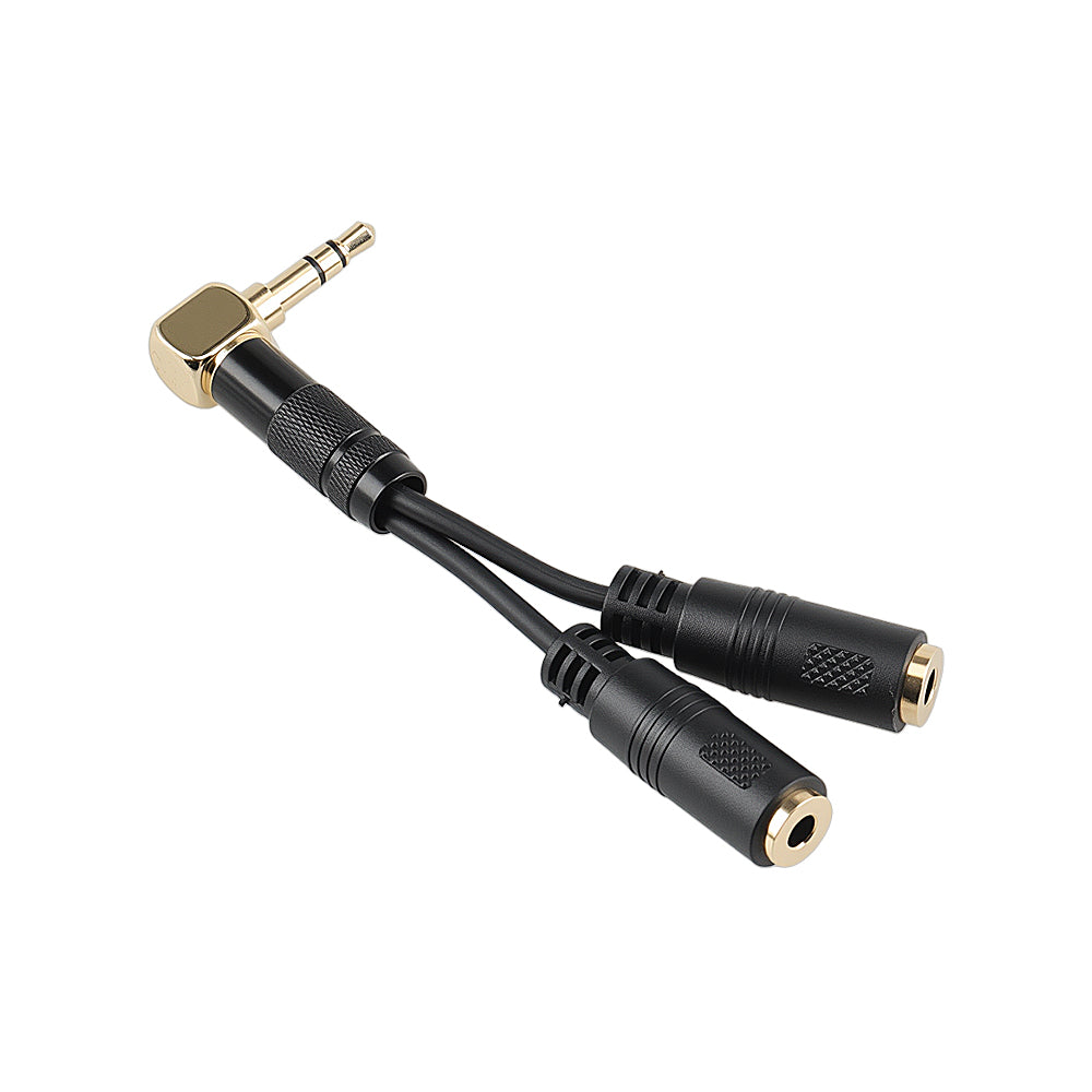 Alvin's Cables Tentacle Sync Timecode Splitter Cable, Right Angle 3.5mm TRS Male to 2 x 3.5mm Female Y-Cable for Sony FX6 FX9 F55, Ultra-Short Timecode Distribution Cable, 8cm