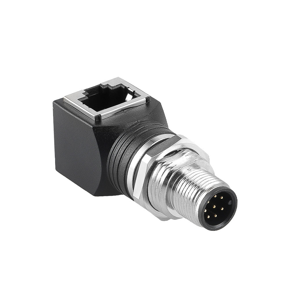 Alvin's Cables M12 A-Code 8-Pin to RJ45 Adapter Cat6a IP68 Waterproof Shielded, M12 Male to RJ45 Female Industrial Ethernet Connector for Cognex Keyence GigE Vision Basler AVT Sony CCD Cameras