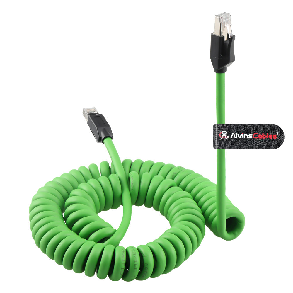 Alvin's Cables RJ45 Ethernet Cable, CAT6A Shielded Industrial Profinet Cable High-Flex Drag-Chain High-Speed Gold-Plated Connectors for PLC, Robotics &amp; Motion Control 3.15-4.92ft/96-150cm Green