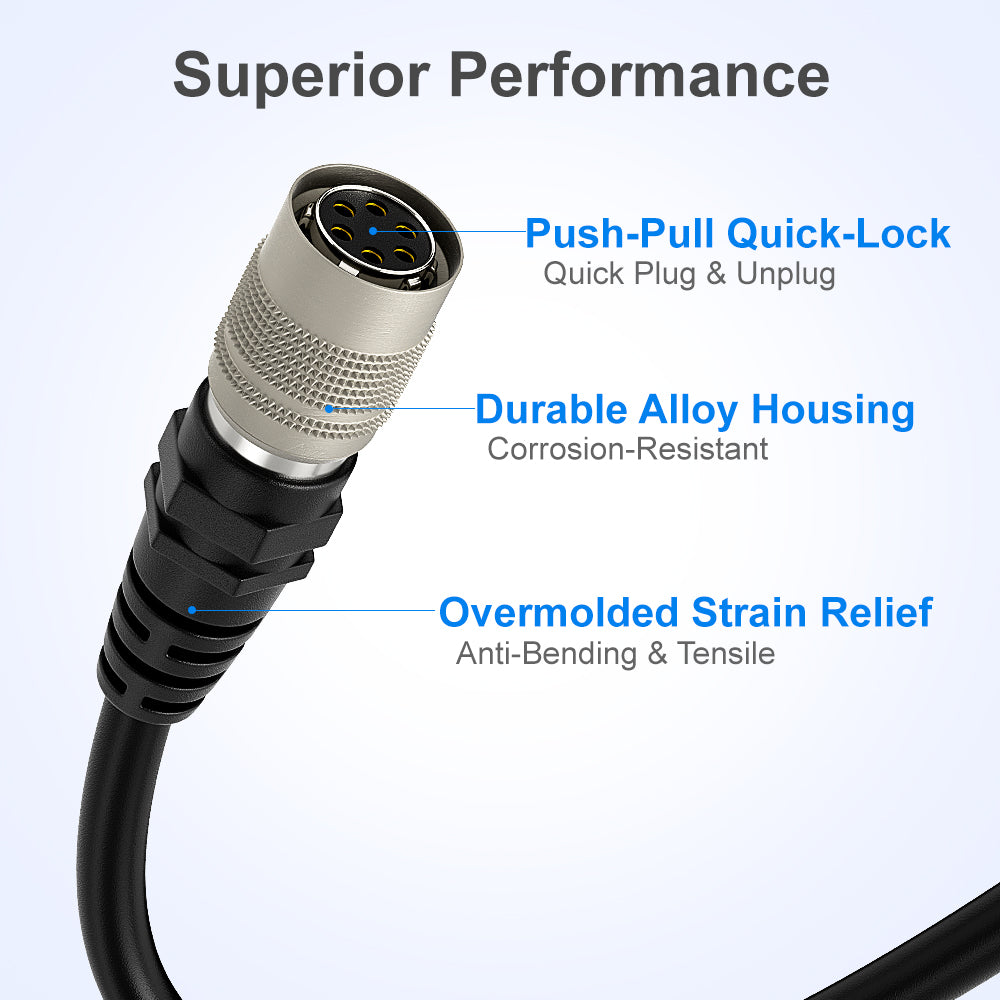 Alvin’s Cable Hirose 6 Pin Female HR10A-7P-6S to Flying Lead Power I/O Cable for Basler GIGE AVT for Sony CCD Camera