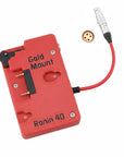 Alvin's Cables Gold Mount Battery Plate for DJI Ronin 4D, G-Mount Power Plate with D-Tap & 0B 2-Pin Outputs, Straight / Rotatable Right Angle 1B 6-Pin Power Cable, Red / Black