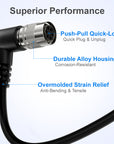 Alvin's Cables HR10A-7P-6S Hirose 6 Pin Female to Open End Power I/O Cable for Sony CCD, Basler, Keyence, Cognex, Baumer, Hikvision Industrial Camera, High Flex Shielded B-Type