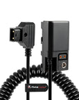 Alvin's Cables D-tap to NP-F Dummy Battery Power Cable Coiled for Atomos Ninja| SmallHD| Feelworld Monitor, with DC D-tap Port, for Sony NP-F550| F570| F770| F970