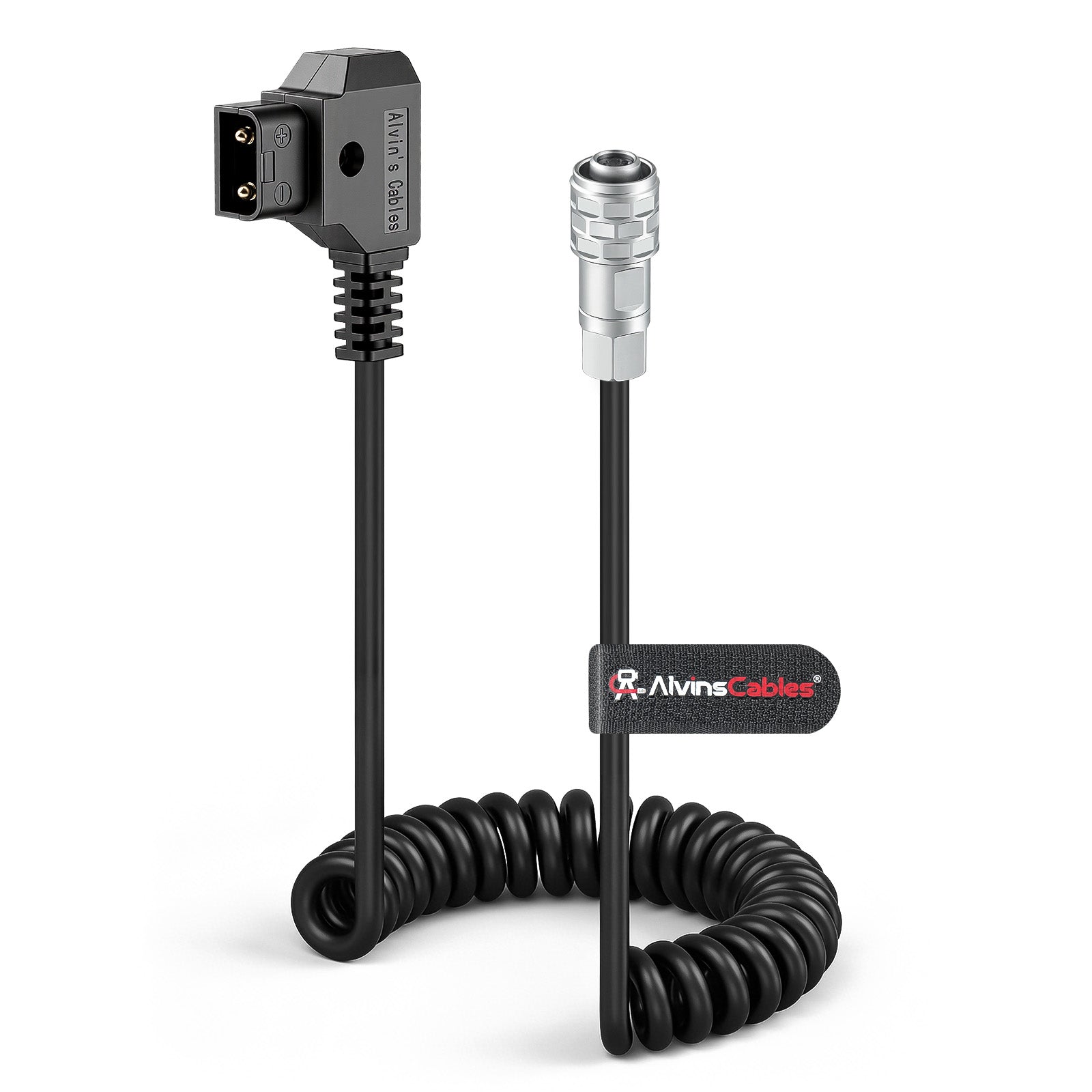 Alvin's Cables Dtap to BMPCC 6K 4K Coiled Power Cable for Blackmagic Pocket Cinema Camera 4K| 6K| pro V Mount Battery, Weipu 2 Pin Female to D Tap