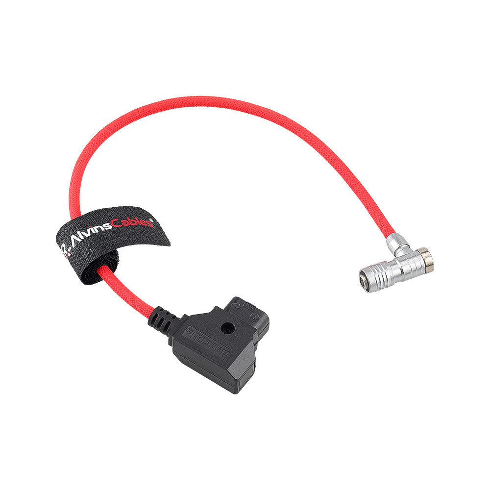 Alvin's Cables D-Tap to BMPCC 6K 4K Power Cable, Right Angle Weipu 2-Pin Female to D-Tap Male, Braided Ultra Flexible Cable for Blackmagic Pocket Cinema Camera 4K/6K/6K Pro, V-Mount, Red