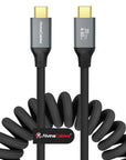 Alvin's Cables Coiled USB-C Cable, 20Gbps Data Transfer, 240W, 4K@60Hz
