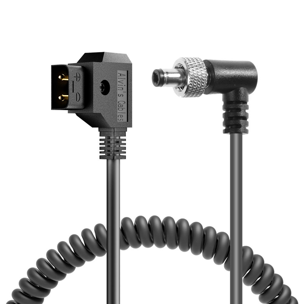 Alvin&#39;s Cables Locking DC 5.5 2.1 to D Tap Spring Power Cable for Video Devices PIX-E7 PIX-E5 7 Touchscreen Display Hollyland Mars 400s