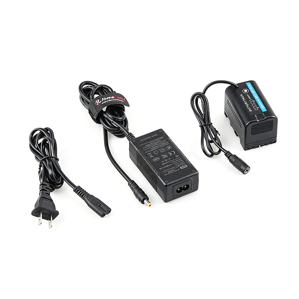 Alvin's Cables BP-U30 Dummy Battery AC Power Adapter Kit, Fully Decoded AC Power Supply for Blackmagic Pyxis 6K/12K, Sony PXW-Z200 &amp; HXR-NX800 Camcorders, US Plug 100–240V