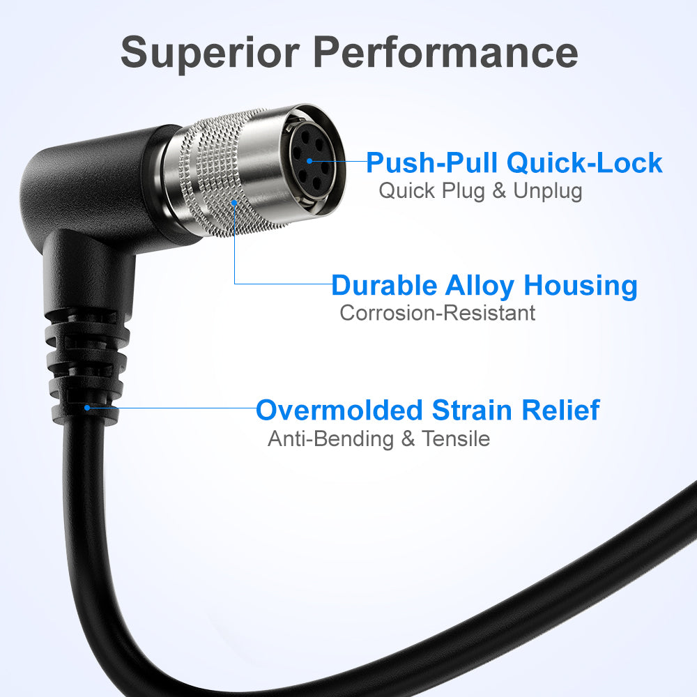 Alvin’s Cable Hirose 6 Pin Female HR10A-7P-6S to Flying Lead Power I/O Cable for Basler GIGE AVT for Sony CCD Camera
